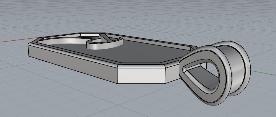 Pendant with the letter R Model 2203 3D print model_4