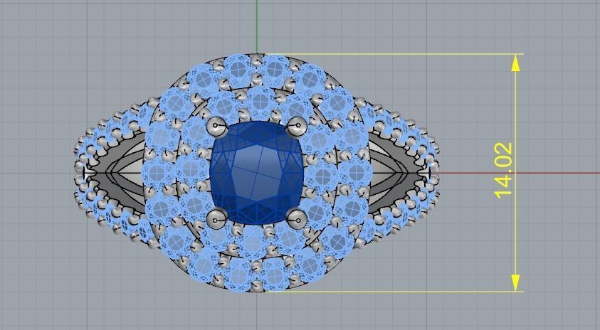 Double halo ring Model 2199 3D print model_7