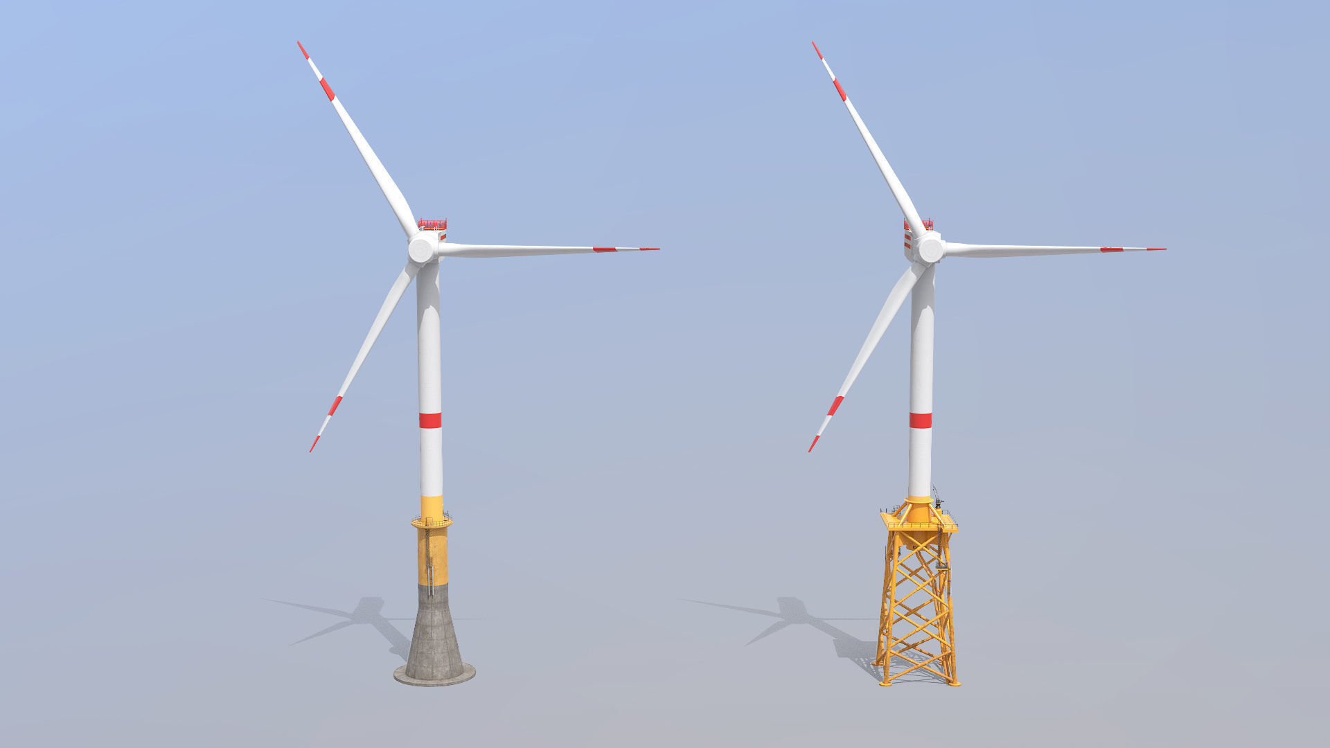 Offshore Wind Turbines Farm Low-poly 3D model_2