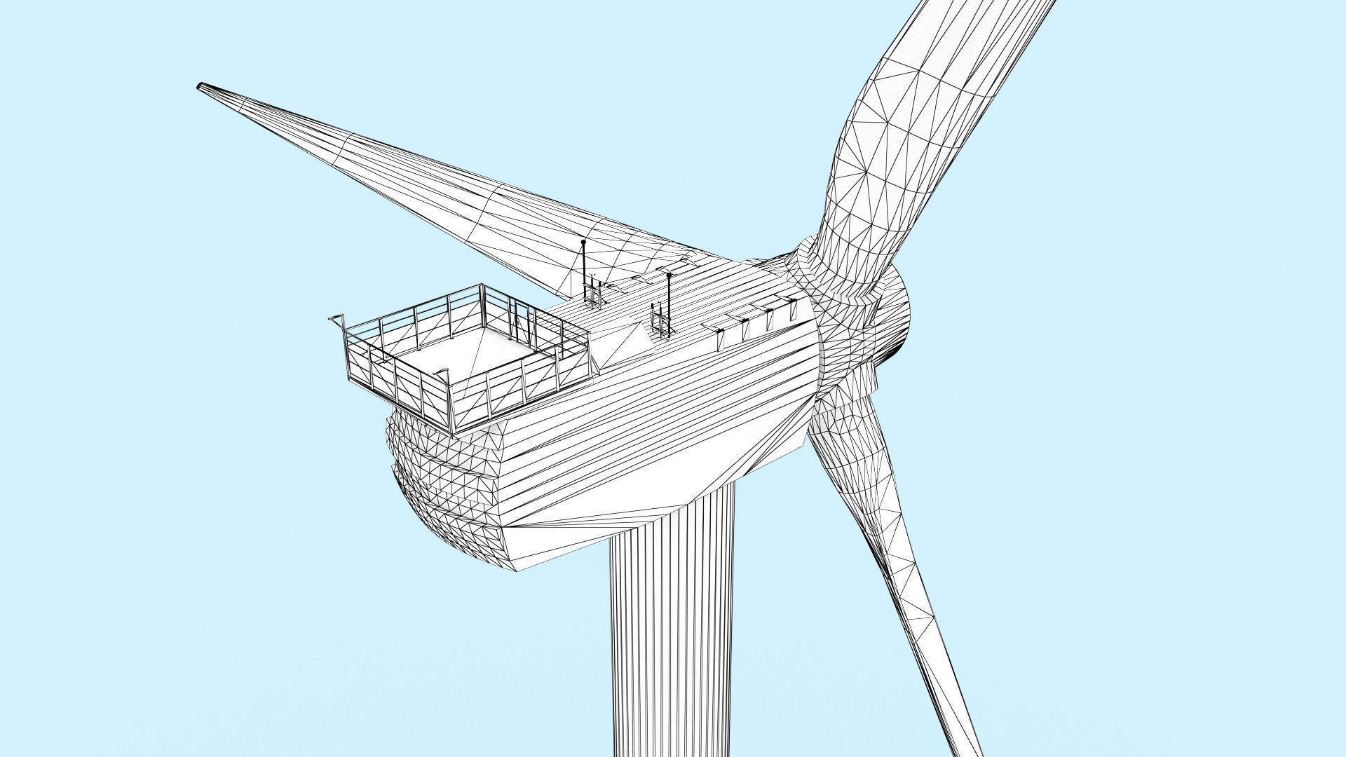 Offshore Wind Turbines Farm Low-poly 3D model_19
