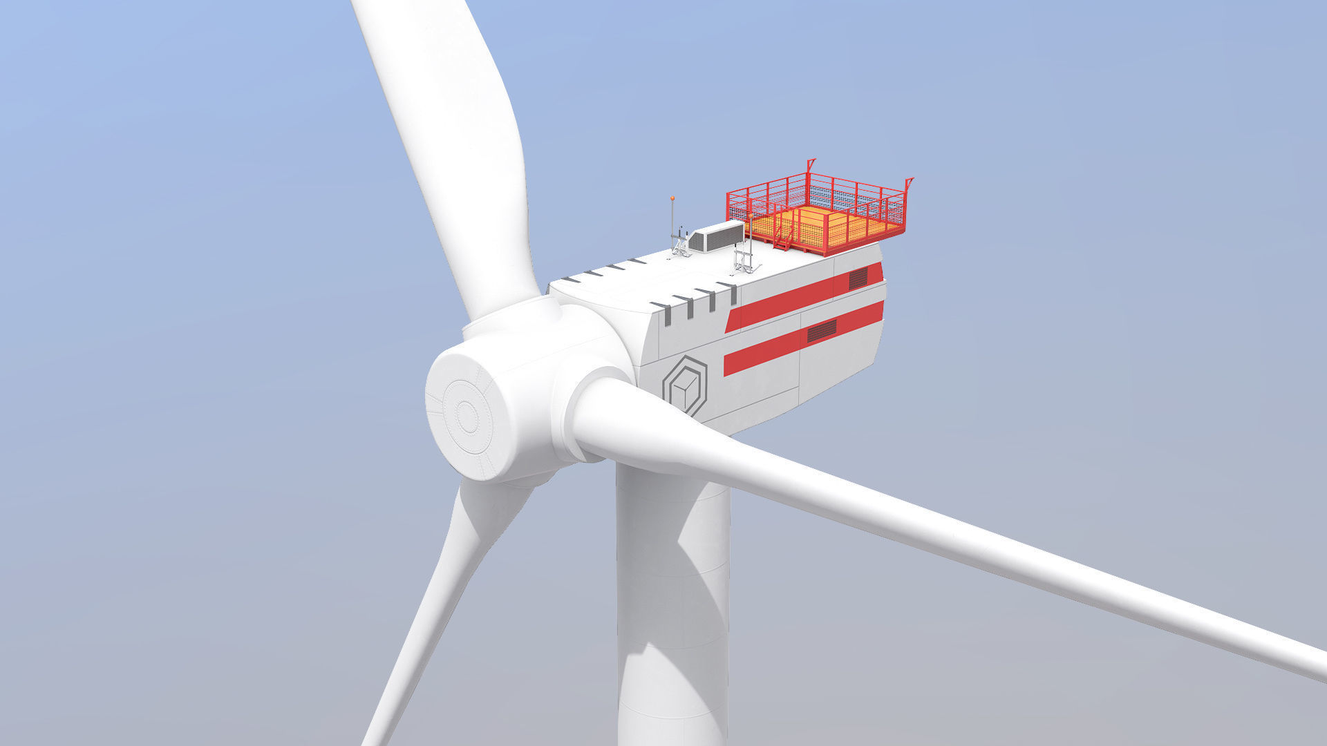 Offshore Wind Turbines Farm Low-poly 3D model_8