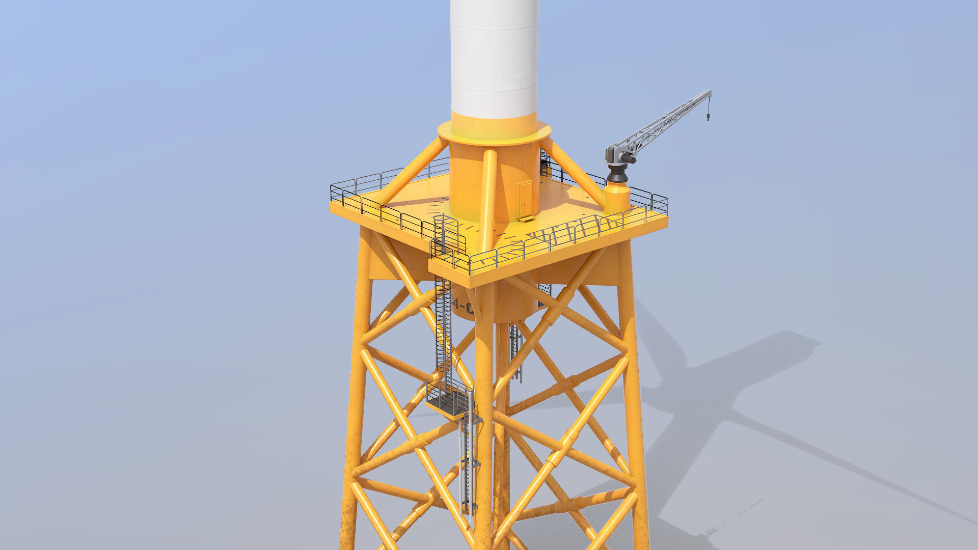 Offshore Wind Turbines Farm Low-poly 3D model_14