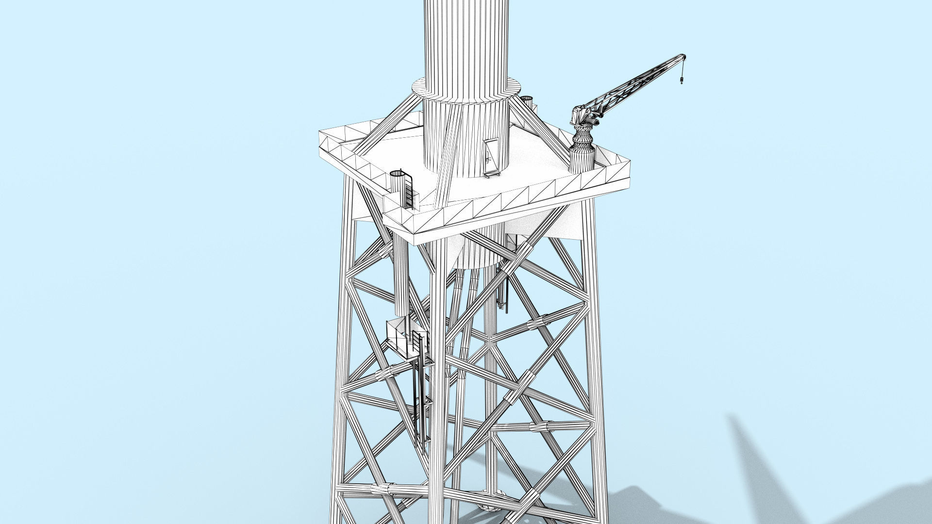 Offshore Wind Turbines Farm Low-poly 3D model_21
