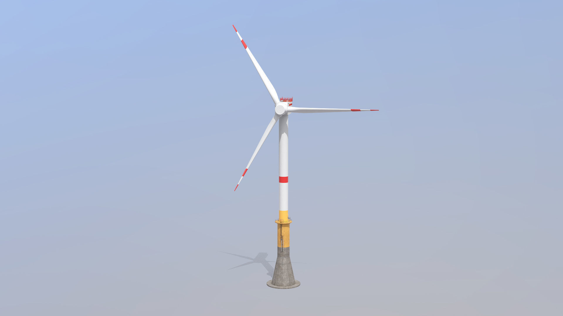 Offshore Wind Turbines Farm Low-poly 3D model_5