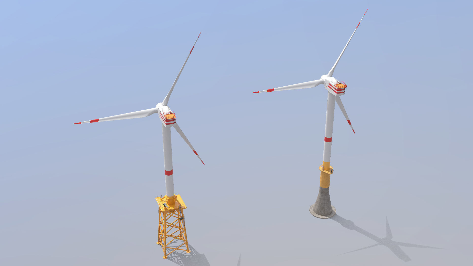 Offshore Wind Turbines Farm Low-poly 3D model_4