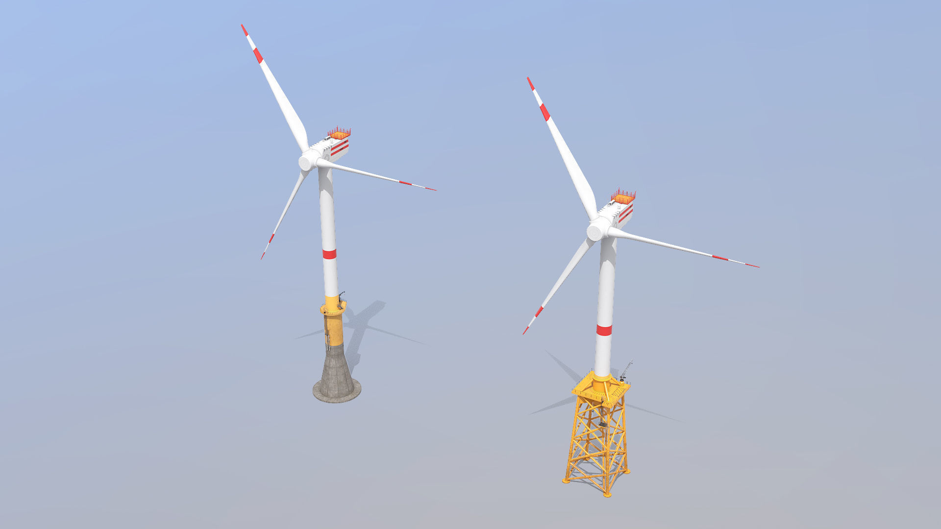 Offshore Wind Turbines Farm Low-poly 3D model_3