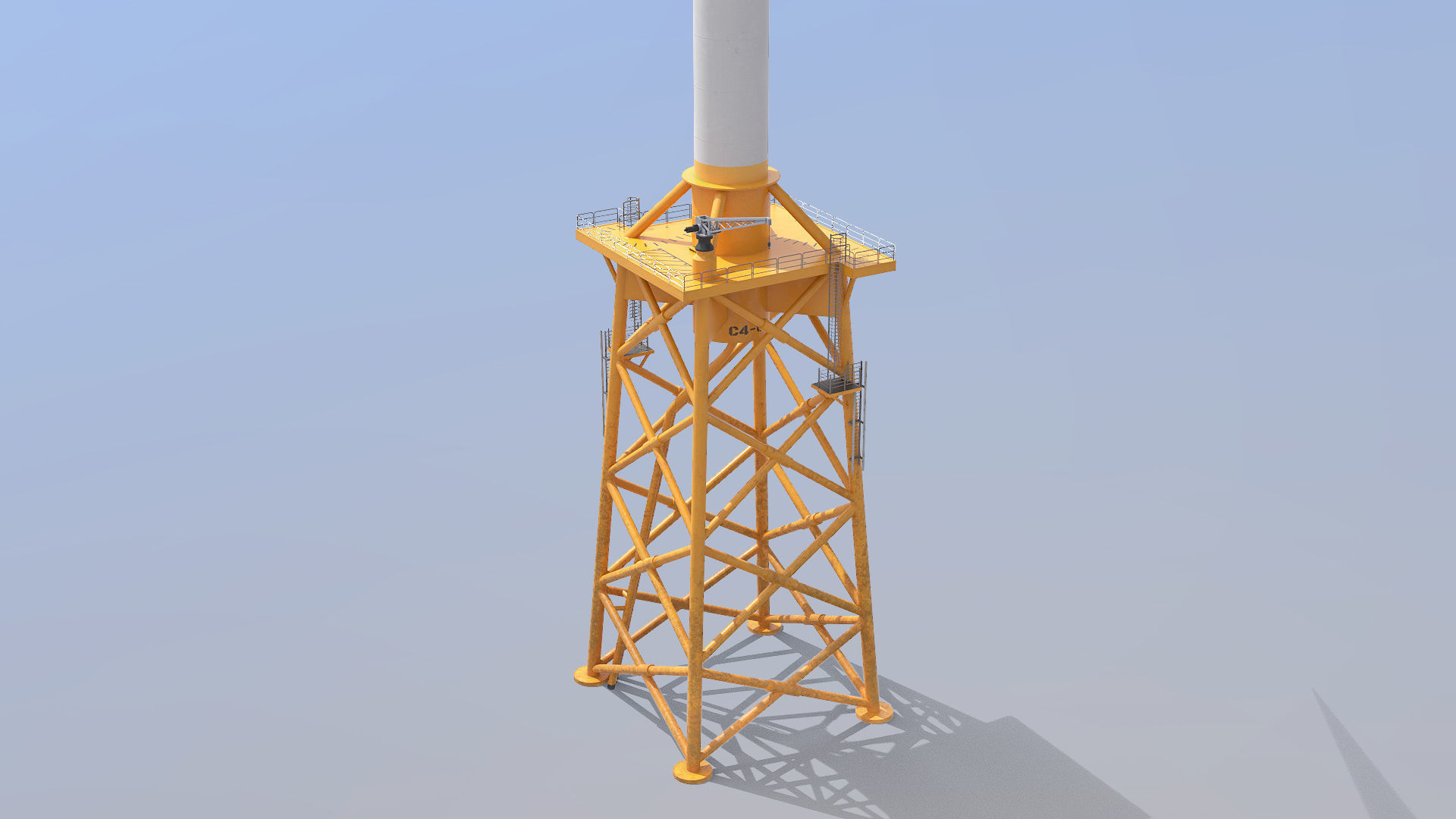 Offshore Wind Turbines Farm Low-poly 3D model_15