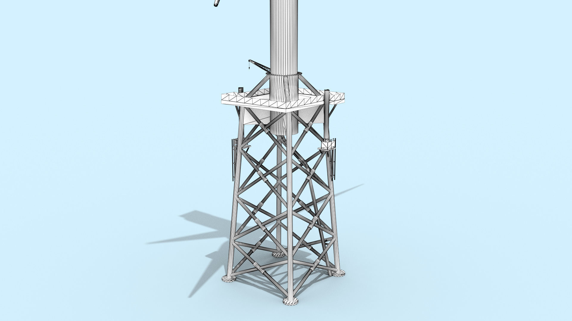 Offshore Wind Turbines Farm Low-poly 3D model_20