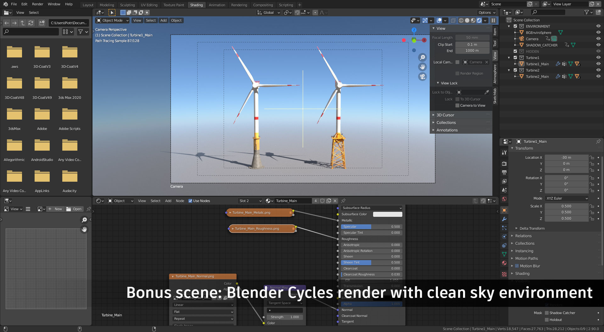 Offshore Wind Turbines Farm Low-poly 3D model_9
