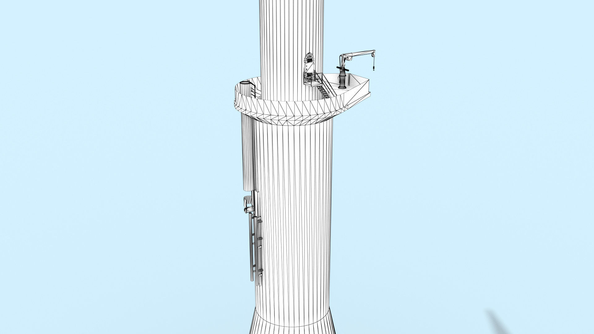 Offshore Wind Turbines Farm Low-poly 3D model_18