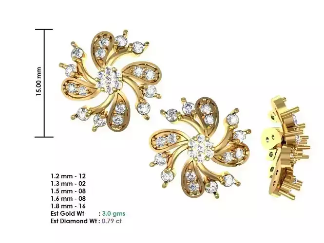 Women Solitaire Diamond Earrings