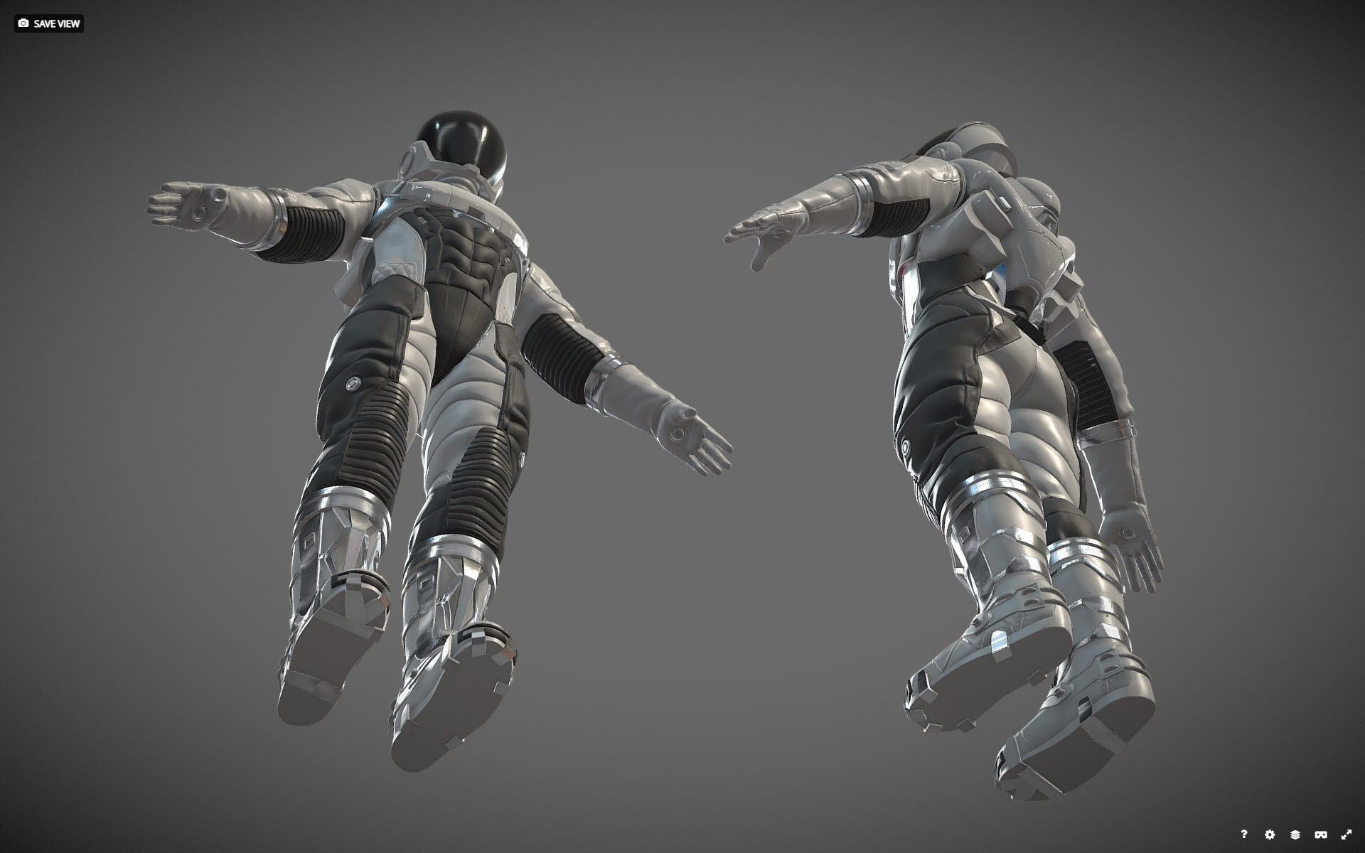  High poly  Astronaut Spacesuit Space Suit 3D print model_8