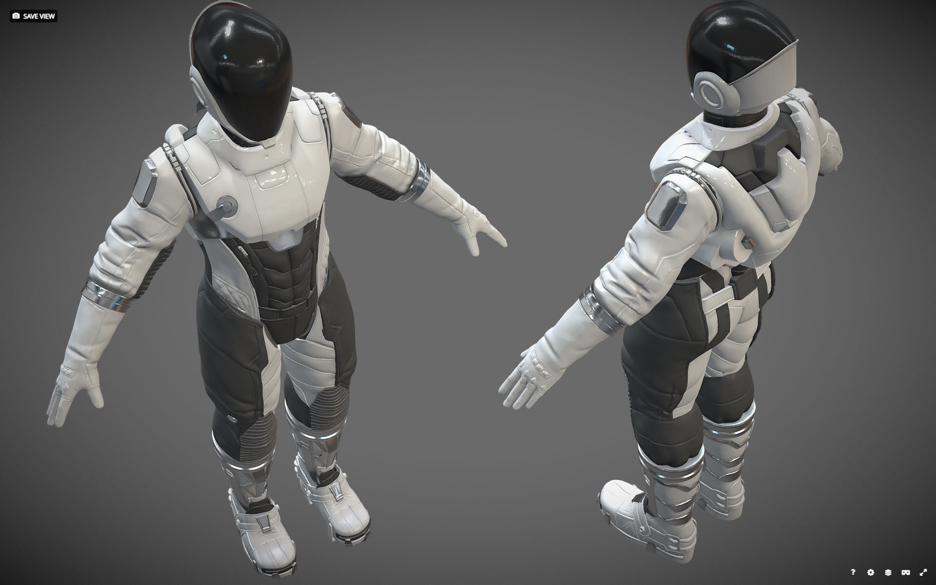  High poly  Astronaut Spacesuit Space Suit 3D print model_7