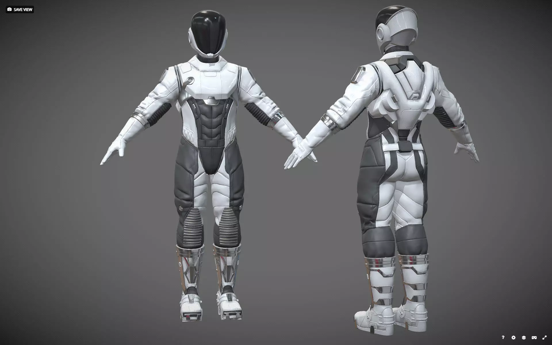  High poly  Astronaut Spacesuit Space Suit 3D print model_0
