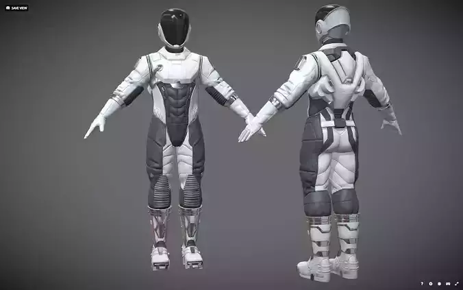  High poly  Astronaut Spacesuit Space Suit 3D print model