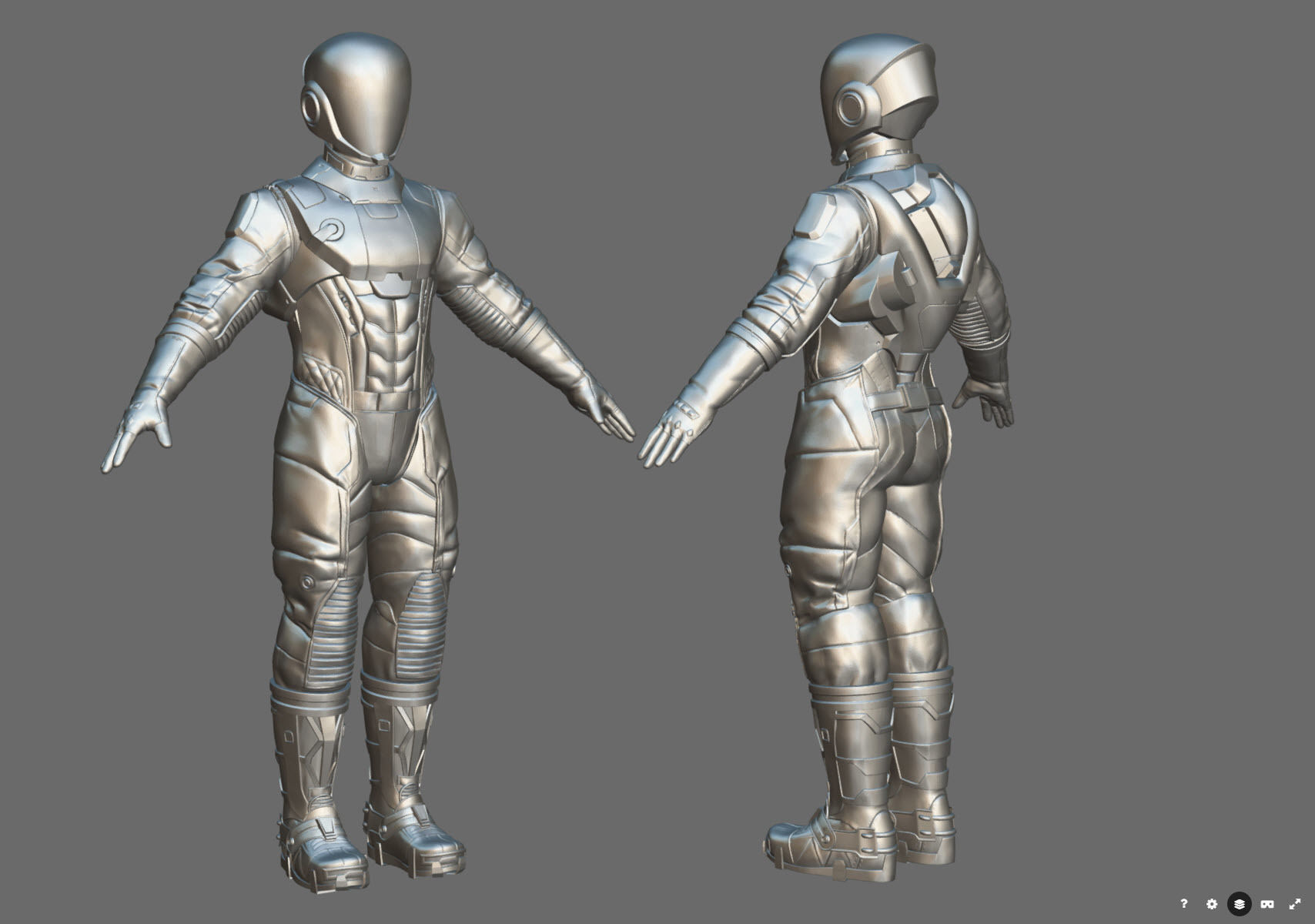  High poly  Astronaut Spacesuit Space Suit 3D print model_11