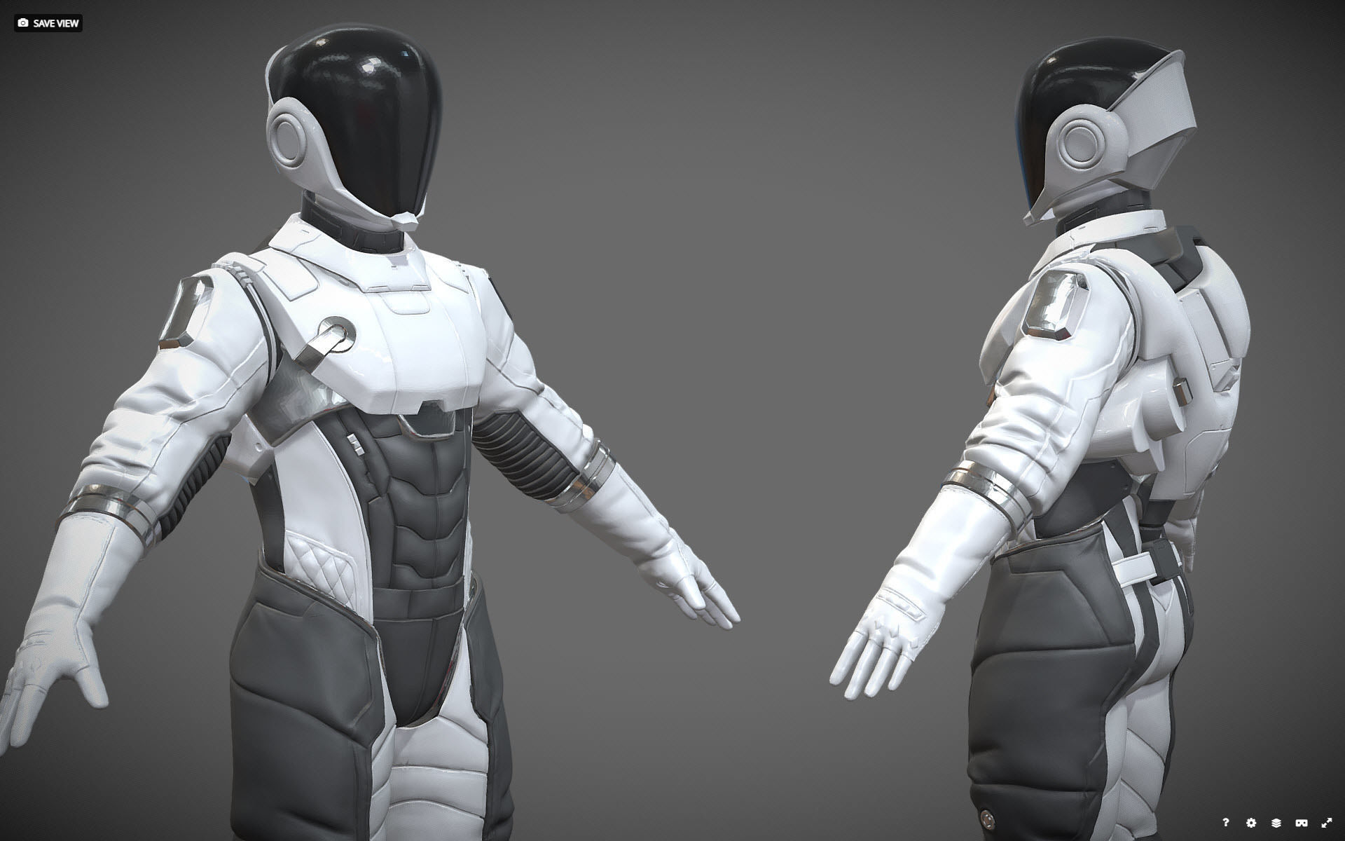  High poly  Astronaut Spacesuit Space Suit 3D print model_2