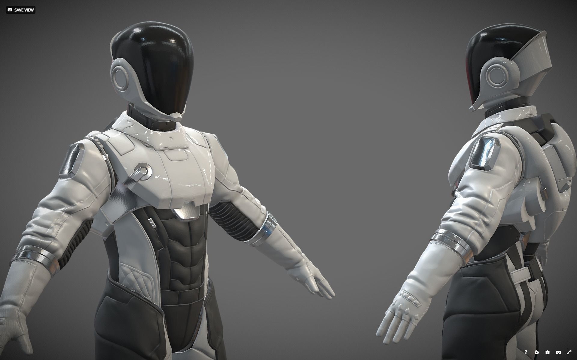  High poly  Astronaut Spacesuit Space Suit 3D print model_10
