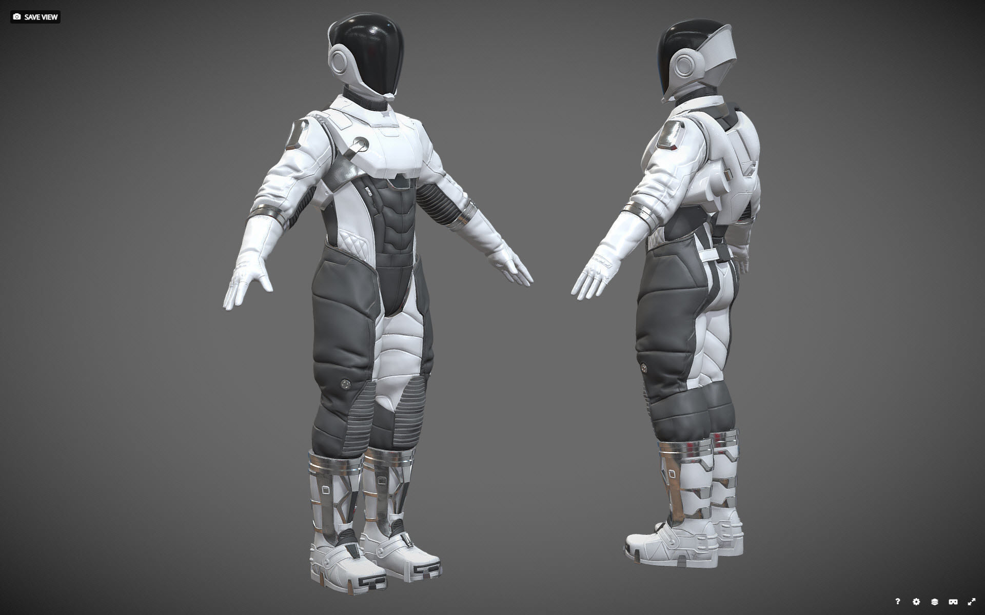  High poly  Astronaut Spacesuit Space Suit 3D print model_1