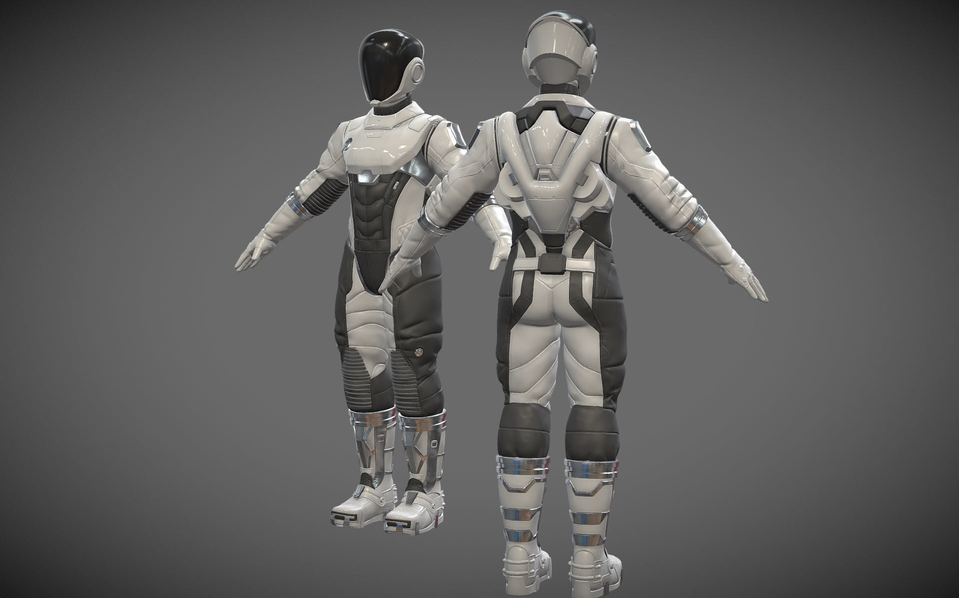  High poly  Astronaut Spacesuit Space Suit 3D print model_6
