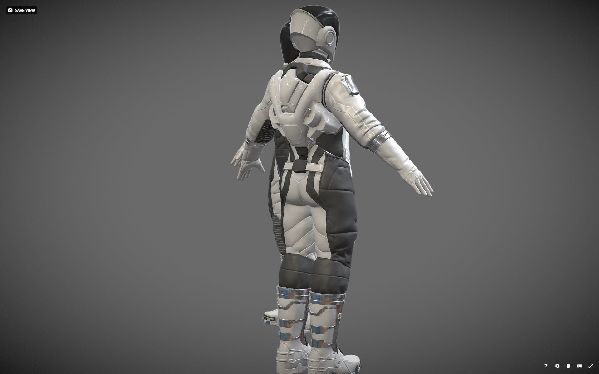  High poly  Astronaut Spacesuit Space Suit 3D print model_5
