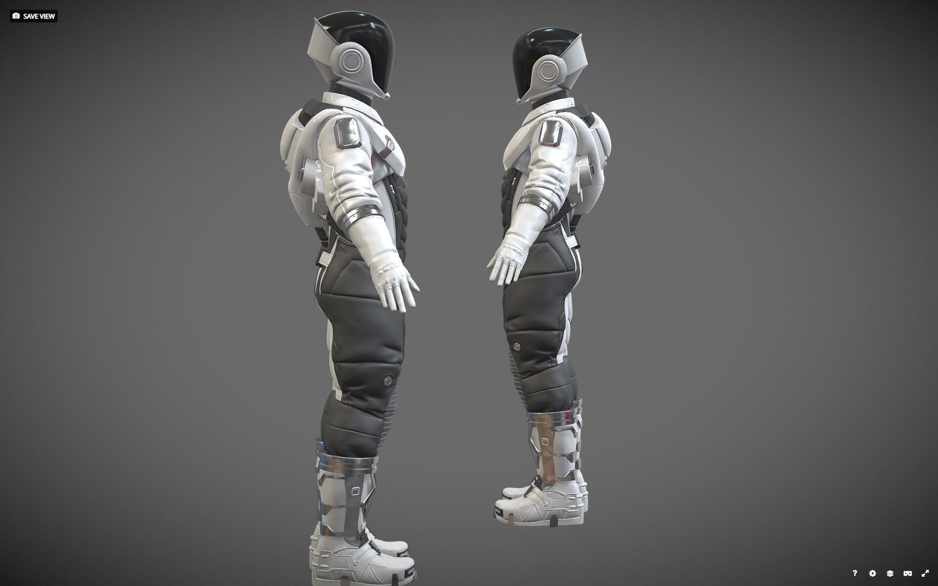  High poly  Astronaut Spacesuit Space Suit 3D print model_4