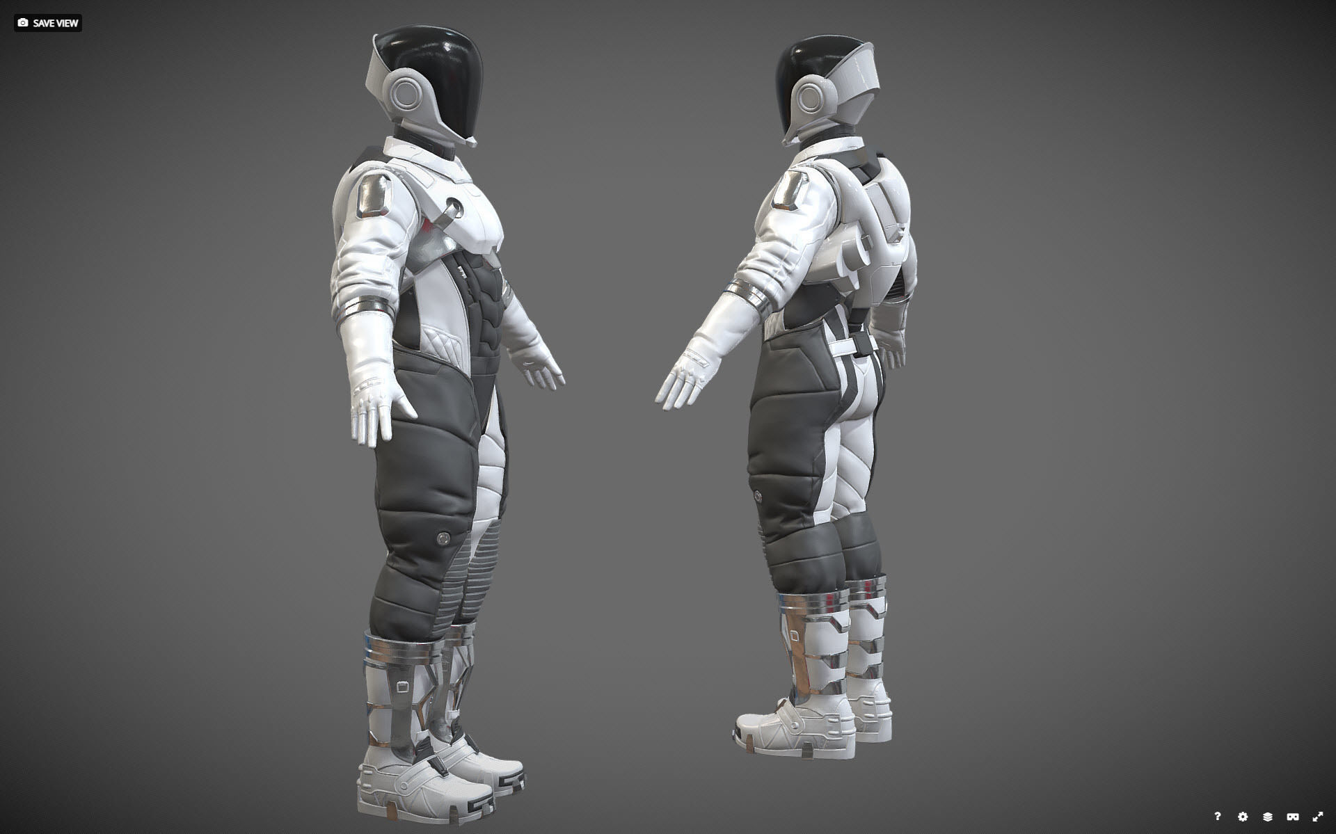  High poly  Astronaut Spacesuit Space Suit 3D print model_3