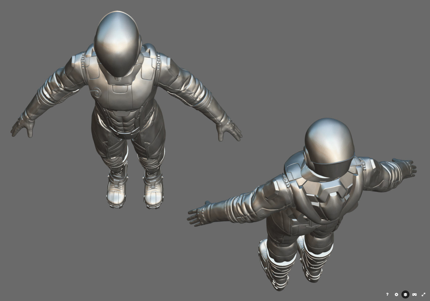  High poly  Astronaut Spacesuit Space Suit 3D print model_13