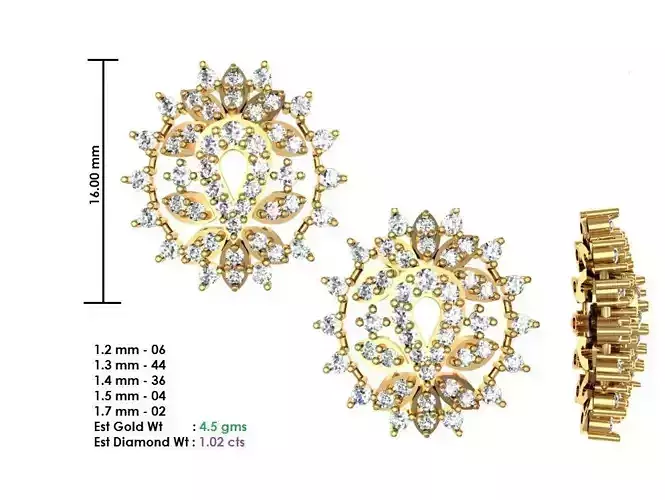 Women Solitaire Diamond Earrings