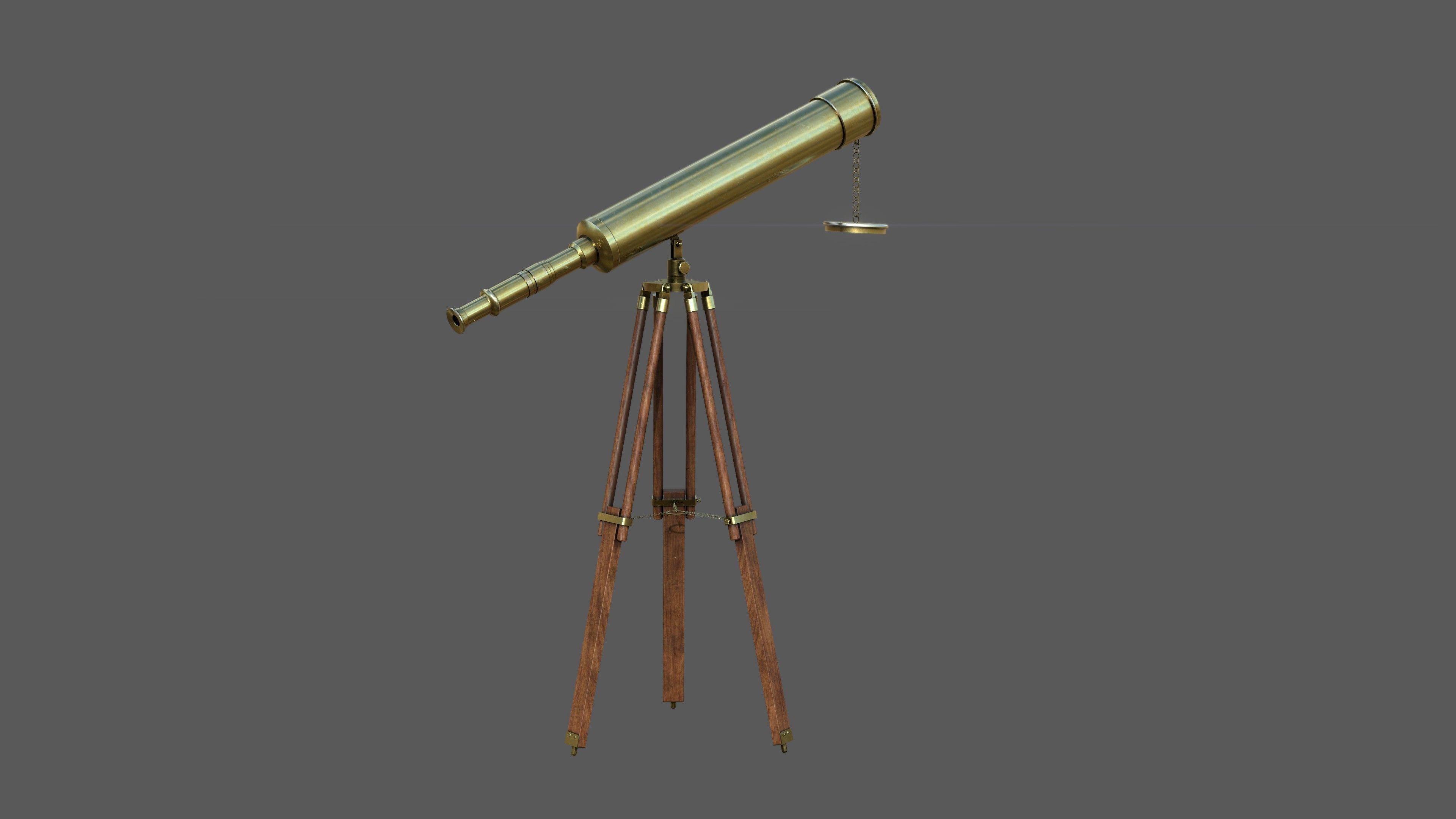 Telescope on tripod Low-poly 3D model_11