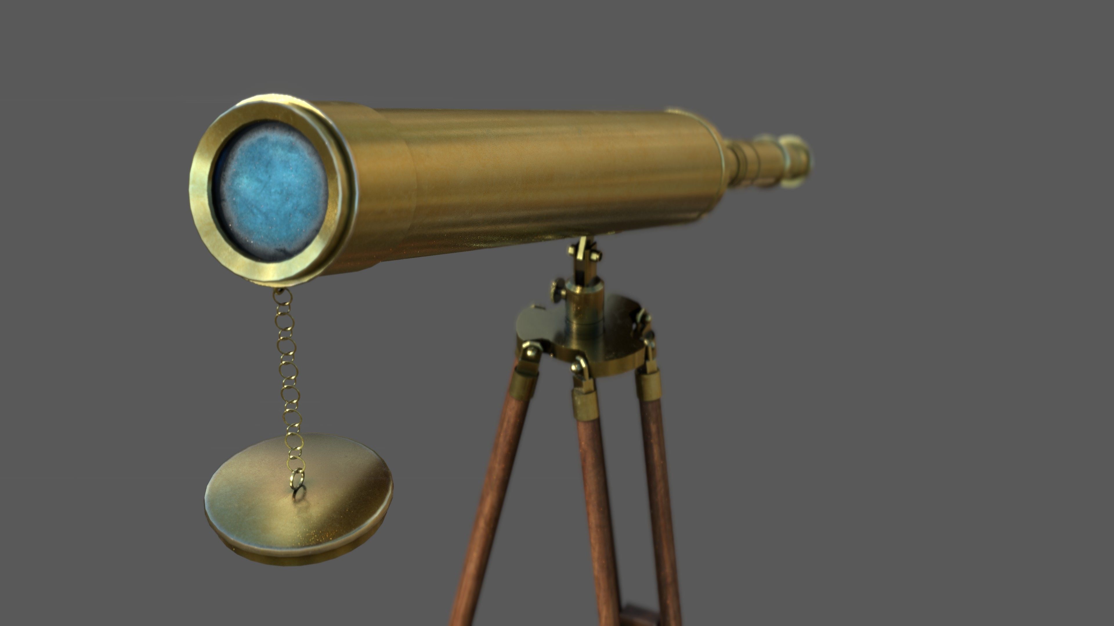 Telescope on tripod Low-poly 3D model_10