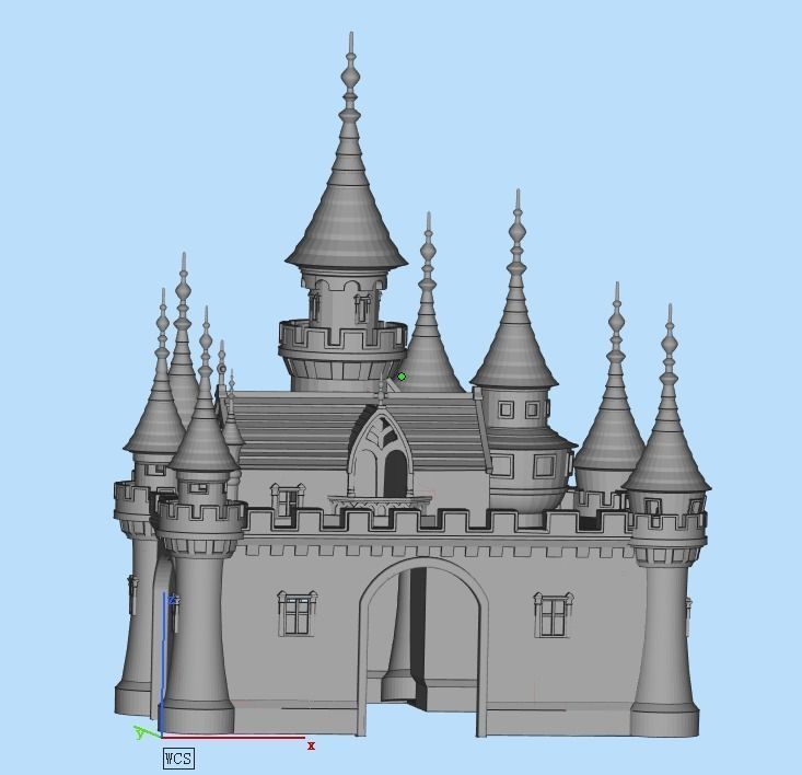 Castle with turrets  3D print model_4