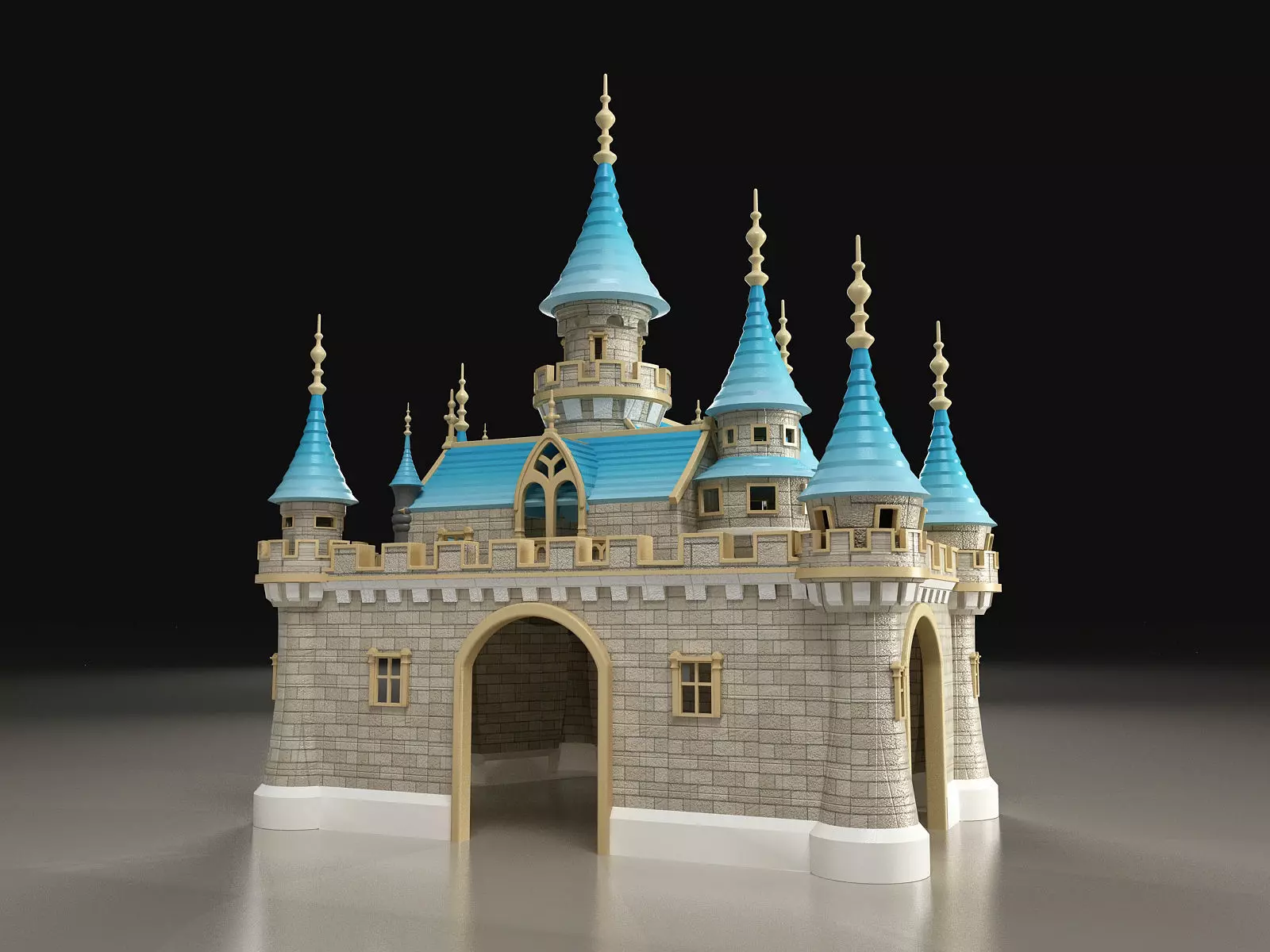 Castle with turrets  3D print model_0