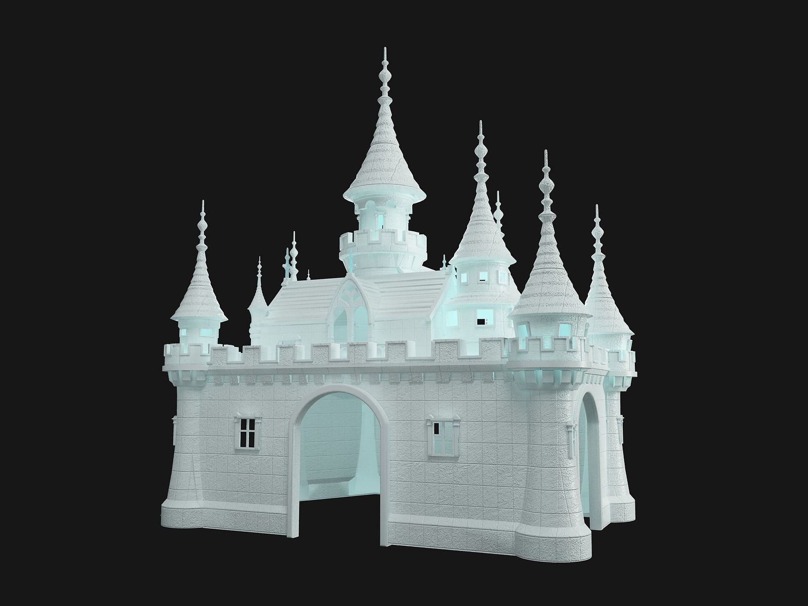 Castle with turrets  3D print model_5