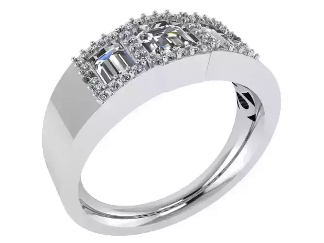 3-Stone sumptuous Diamond ring 2814 3D print model