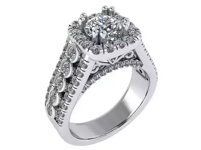 3-Row Diamond ring 2817 3D print model