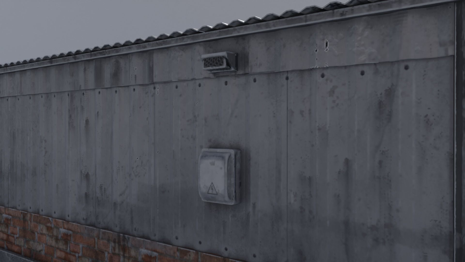 Small Industrial Utility Garage 4K and 2K Low-poly 3D model_11