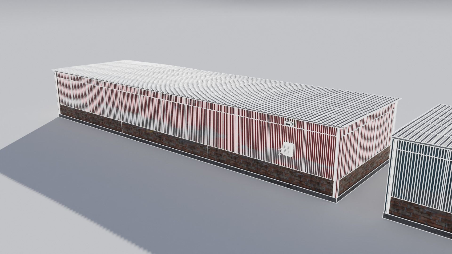 Small Industrial Utility Garage 4K and 2K Low-poly 3D model_4