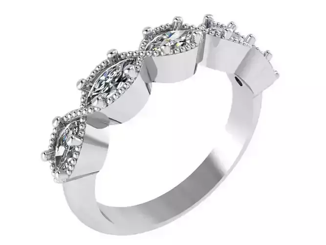 5-Stone Diamond ring 2819 3D print model 