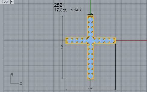Nice Cross pendant 2821 3D print model  3D print model_4
