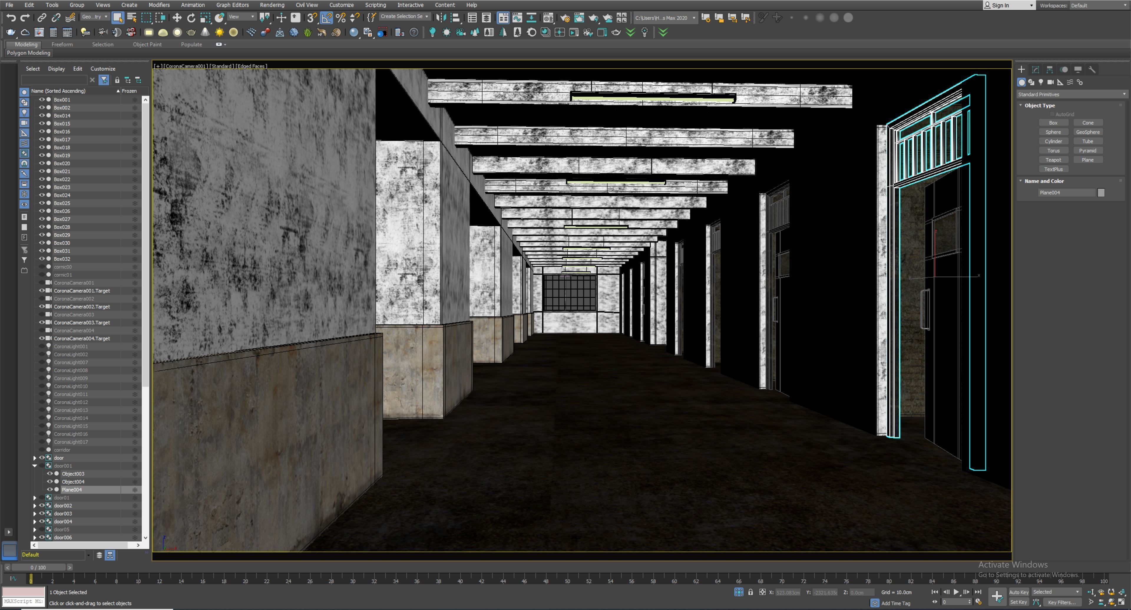 old dark scary corridor 02 3D model Low-poly 3D model_5