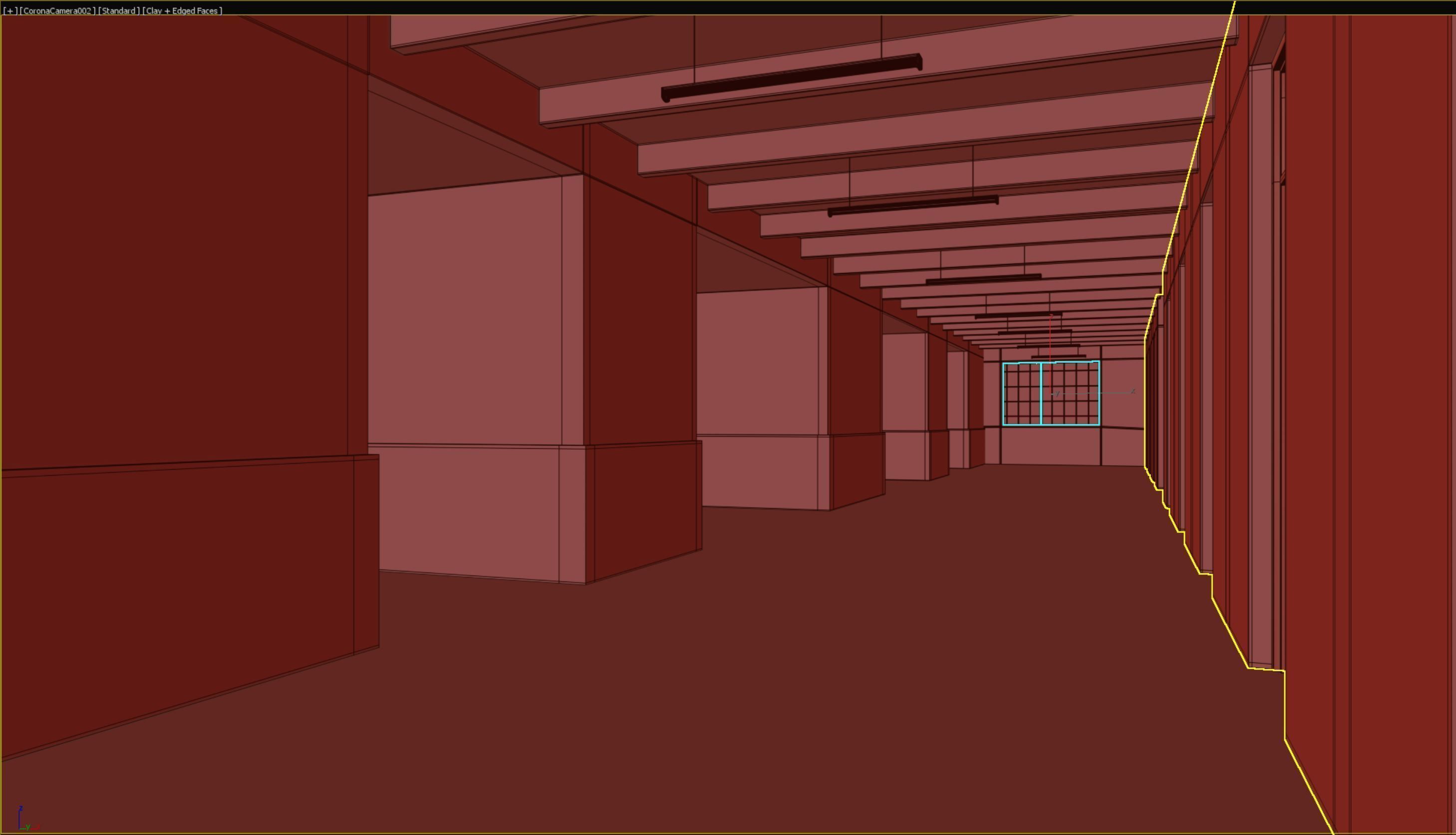 old dark scary corridor 02 3D model Low-poly 3D model_6