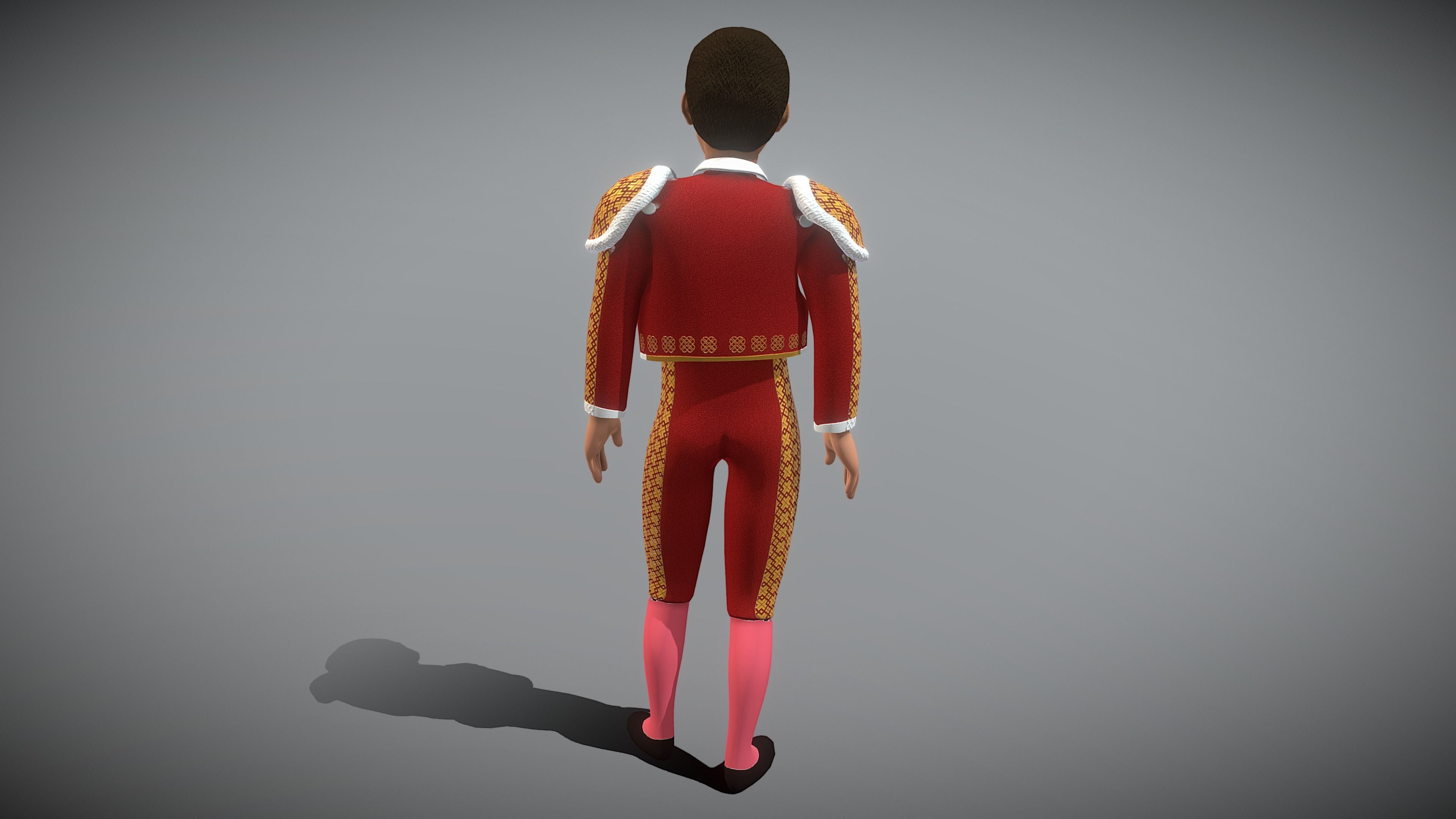 Matador bullfighter Low-poly 3D model_2