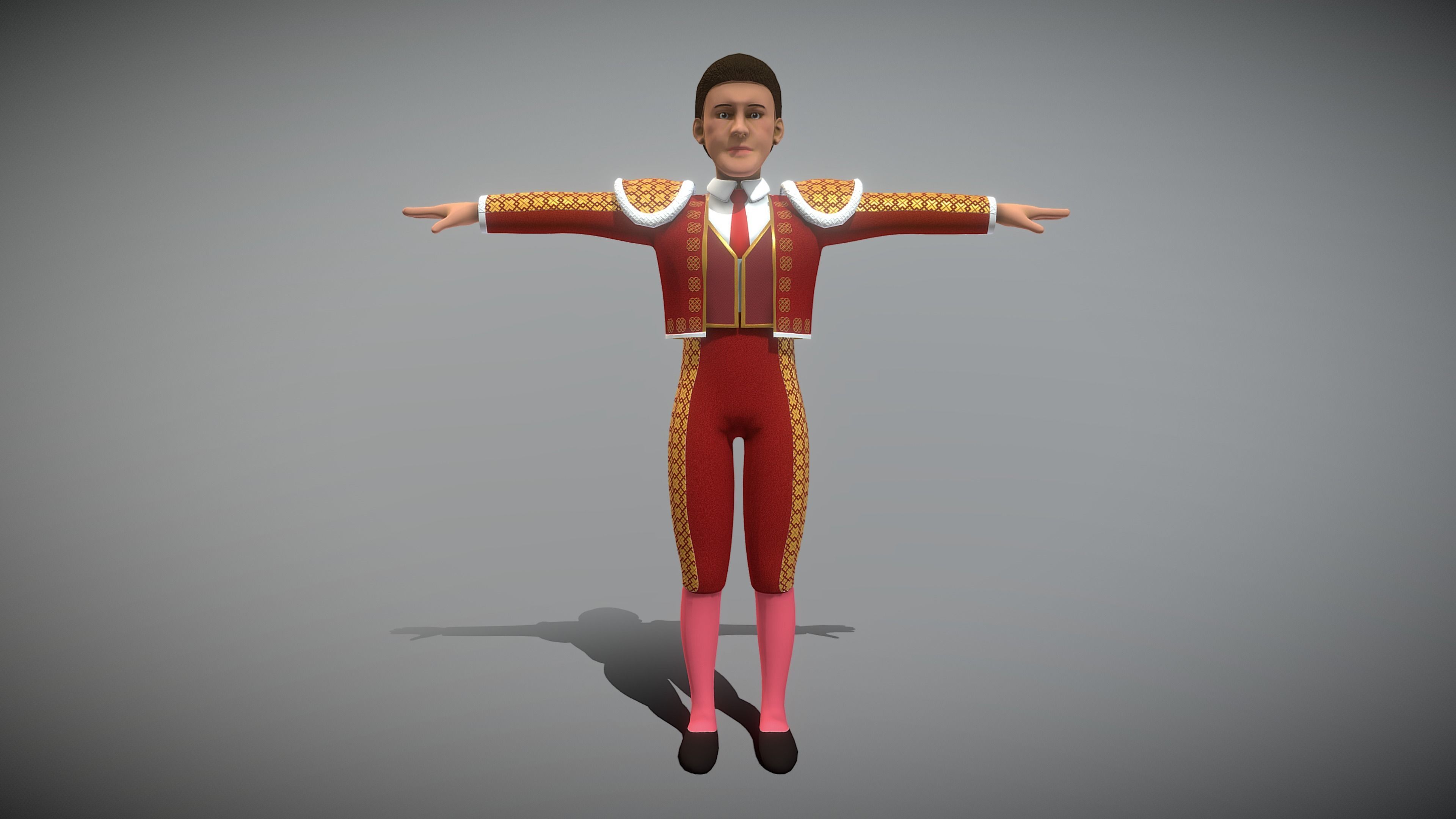 Matador bullfighter Low-poly 3D model_5