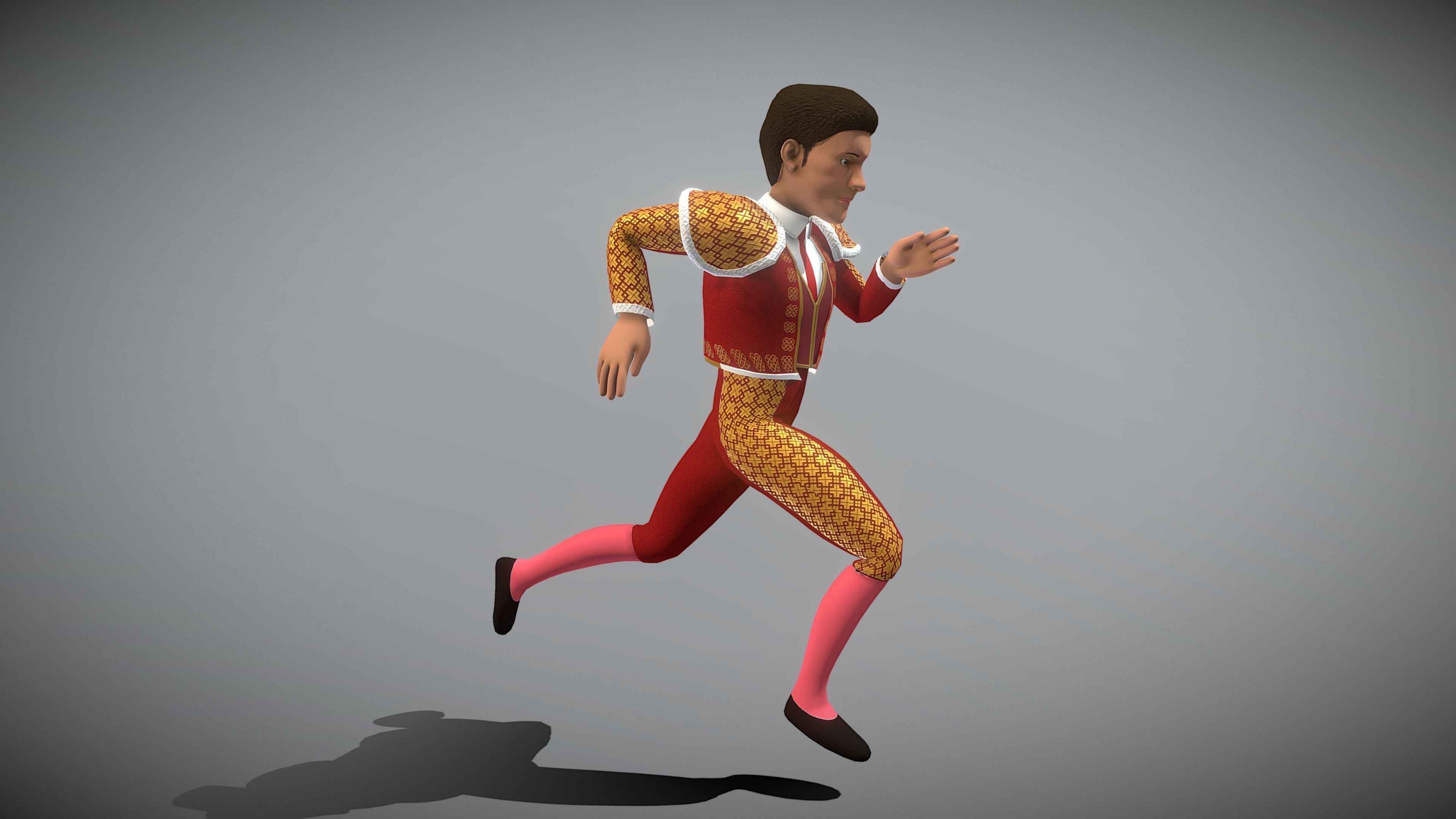 Matador bullfighter Low-poly 3D model_4