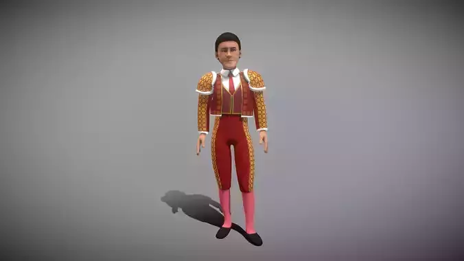 Matador bullfighter Low-poly 3D model