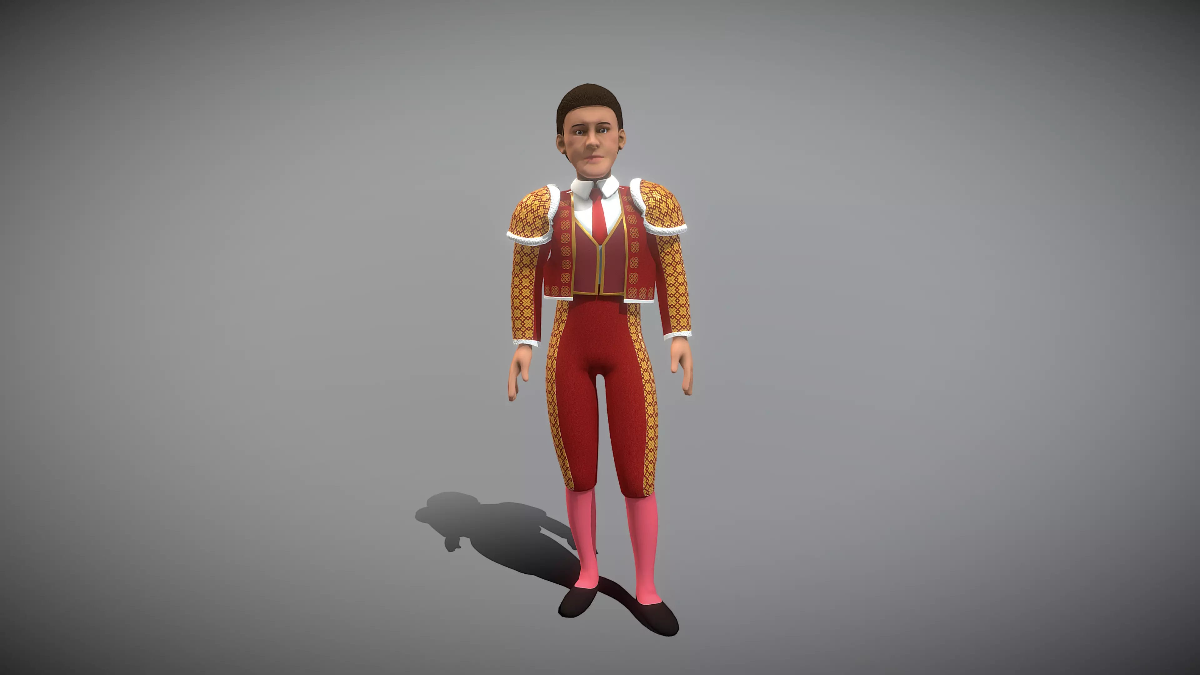 Matador bullfighter Low-poly 3D model_0