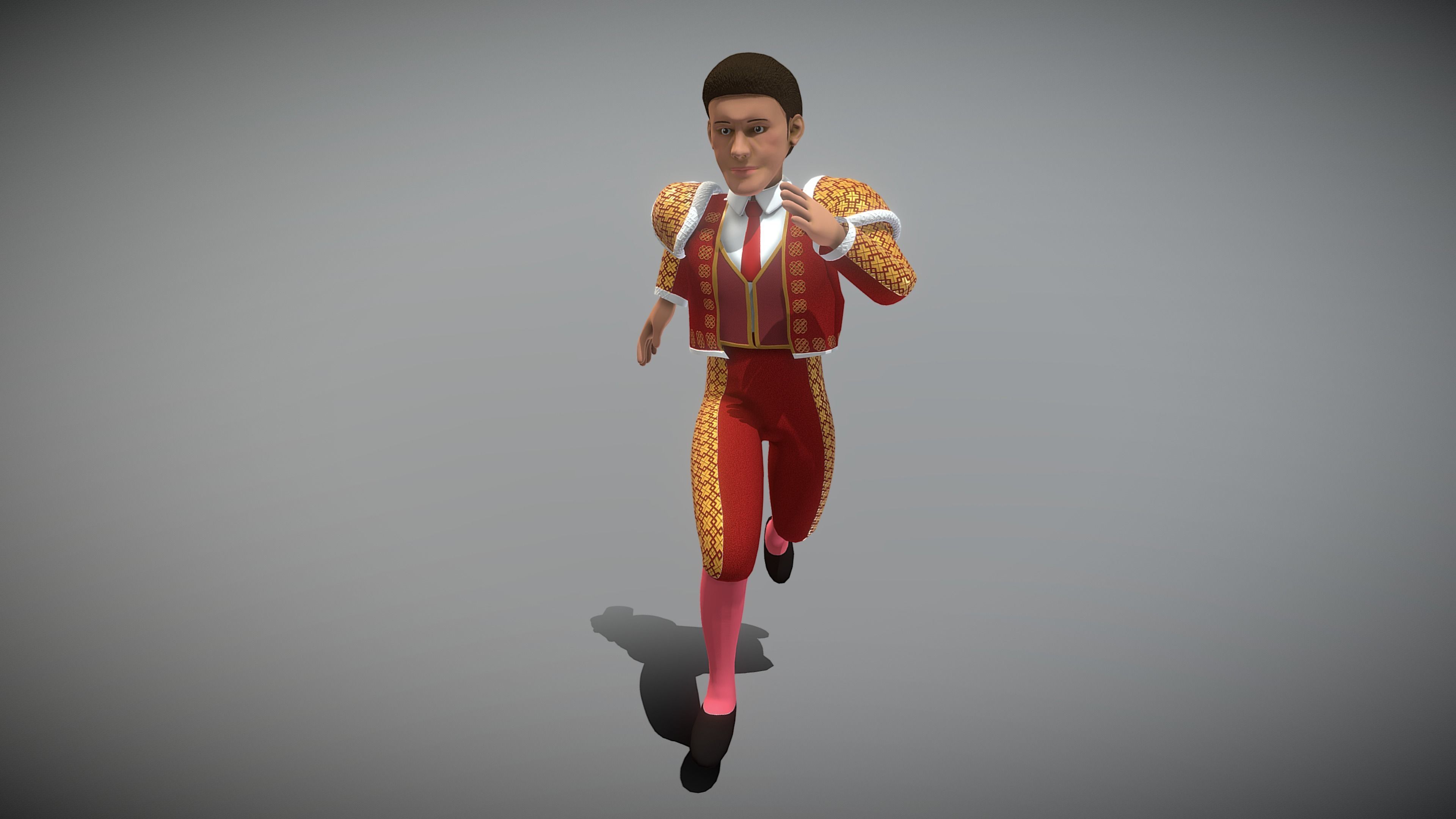 Matador bullfighter Low-poly 3D model_3