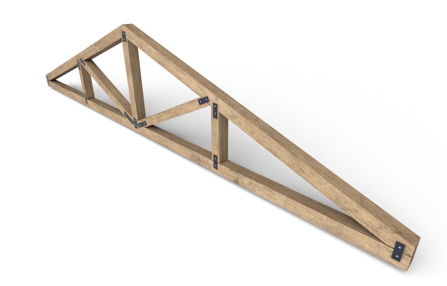 Wooden Roof Truss 04 Low-poly 3D model_16