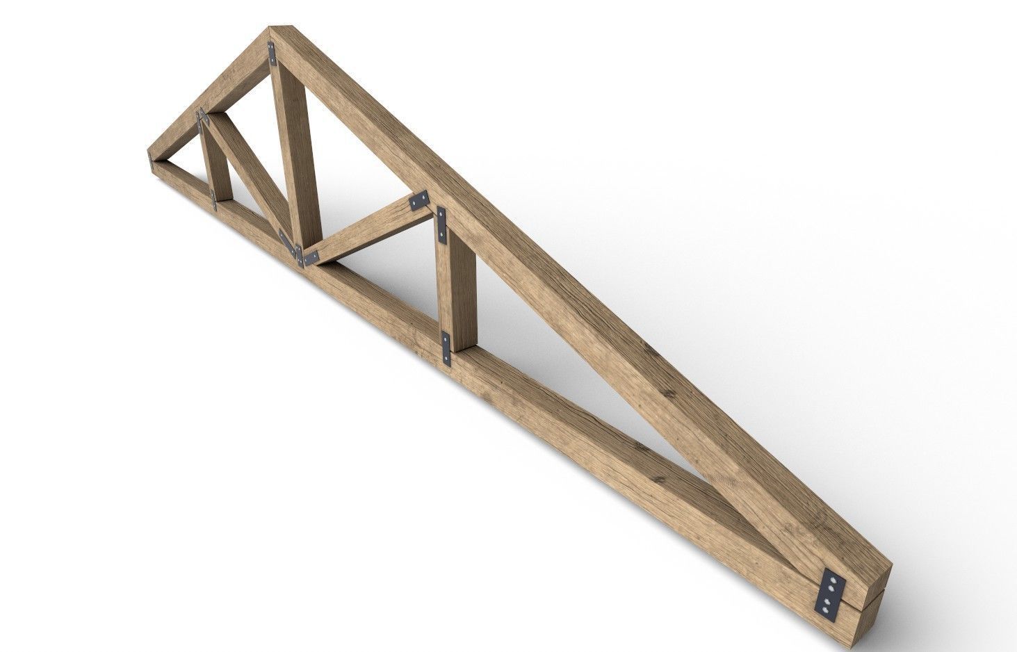 Wooden Roof Truss 04 Low-poly 3D model_22
